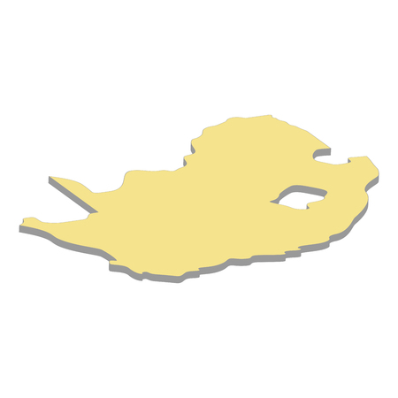 3d map of South Africa. Silhouette of South Africa map vector illustrationのイラスト素材