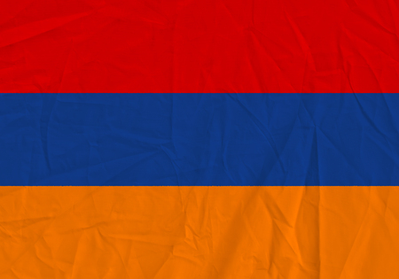 Armenia grunge flag. Patriotic background. National flag of Armeniaの写真素材