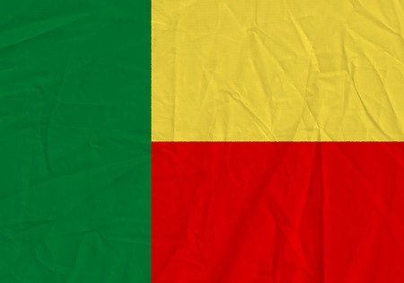 Benin grunge flag. Patriotic background. National flag of Beninの写真素材