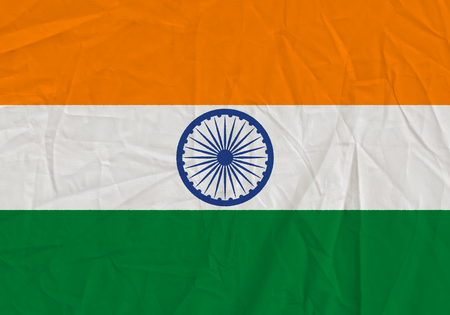 India grunge flag. Patriotic background. National flag of Indiaの写真素材