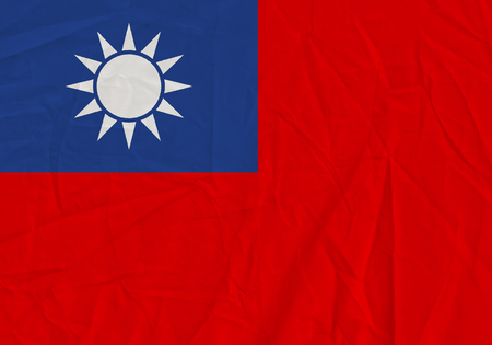 Taiwan grunge flag. Patriotic background. National flag of Taiwanの写真素材