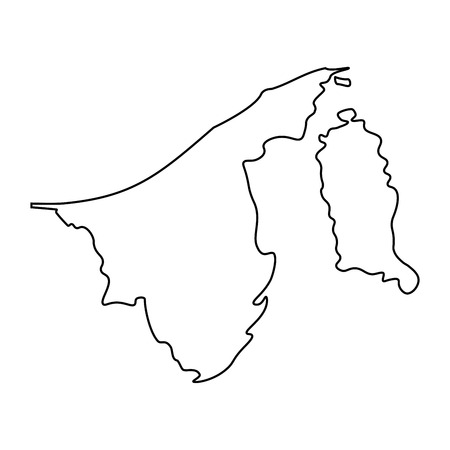 Map of Brunei - outline. Silhouette of Brunei map vector illustrationのイラスト素材