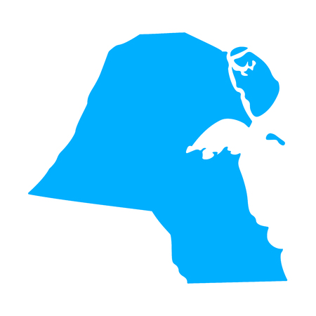 Map of Kuwait - outline. Silhouette of Kuwait map vector illustrationのイラスト素材