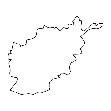 Map of Afghanistan - outline. Silhouette of Afghanistan map vector illustrationのイラスト素材