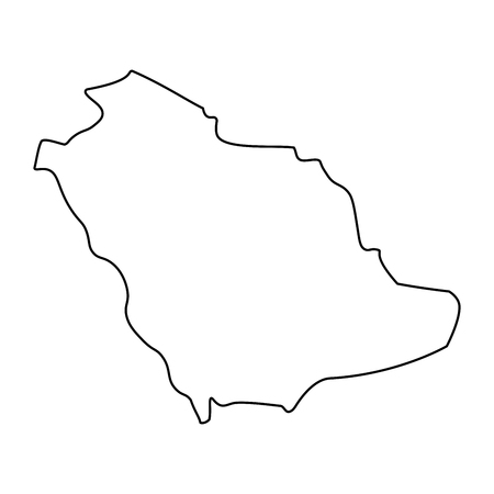 Map of Saudi Arabia - outline. Silhouette of Saudi Arabia map  illustrationの写真素材