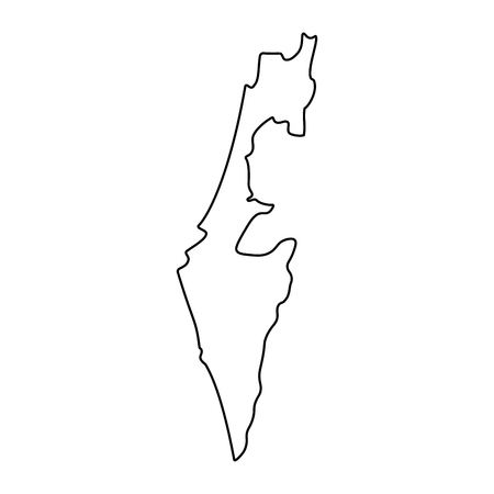 Map of Israel - outline. Silhouette of Israel map  illustrationの写真素材