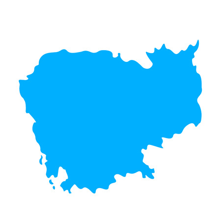 Map of Cambodia - outline. Silhouette of Cambodia map  illustrationの写真素材