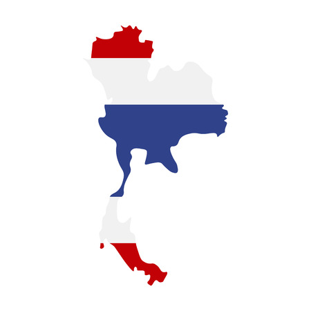 map of Thailand with flag inside. Thailand map  illustrationの写真素材