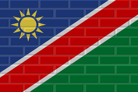 Namibia painted flag. Patriotic brick flag illustration background. National flag of Namibiaの写真素材