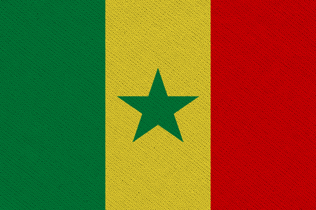 Senegal fabric flag. Patriotic background. National flag of Senegalの写真素材
