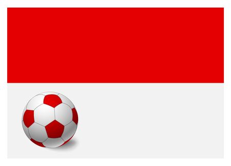 Indonesia flag and soccer ball. National football background. Soccer ball with flag of Indonesia vector illustrationのイラスト素材