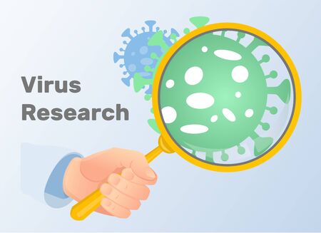 Research of viruses and bacteria in a medical laboratory concept. Diagnosis of viral diseasesのイラスト素材