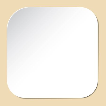 Clean square sticker. Vector white sticker with shadowのイラスト素材