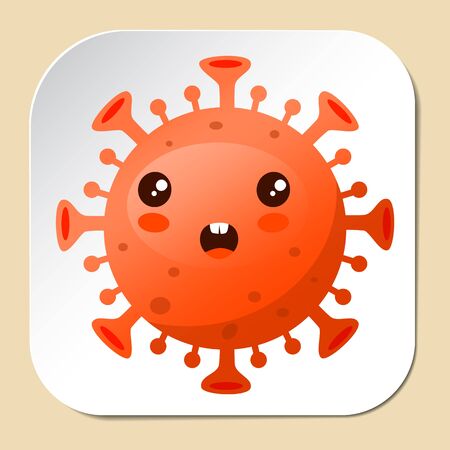 Coronavirus icon sticker. Concept of coronavirus vector illustration.のイラスト素材