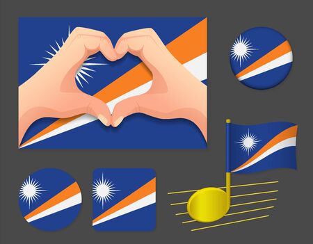 Marshall Islands flag icon. National flag of Marshall Islands vector illustration.のイラスト素材