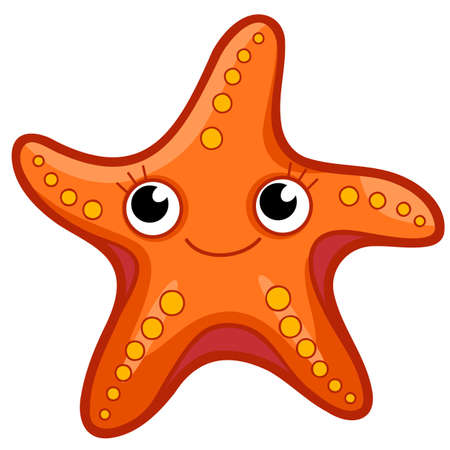 Cute starfish cartoon. Starfish clipart vector illustrationのイラスト素材