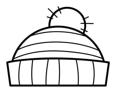 Christmas coloring book or page for kids. Hat black and white vector illustrationのイラスト素材