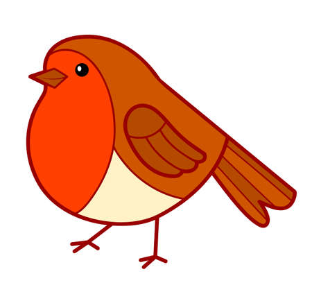 Christmas cartoons clip art. Bird clipart vector illustration.のイラスト素材