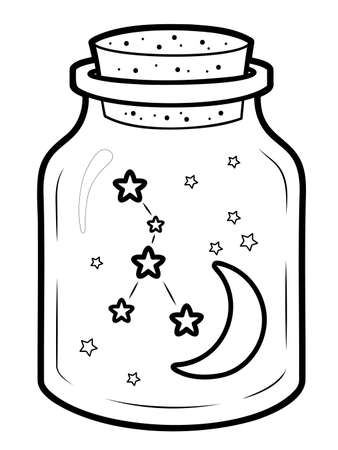 Christmas coloring book or page for kids. Christmas decoration black and white vector illustrationのイラスト素材