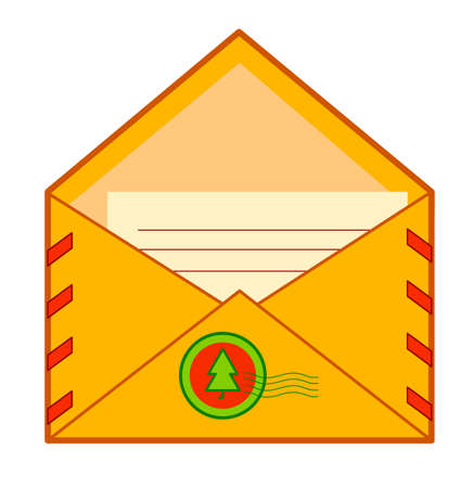 Christmas cartoons clip art. Envelope clipart vector illustrationのイラスト素材