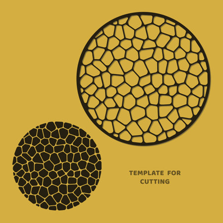Template for laser cutting, wood carving, paper cut. Circle pattern for cutting. Decorative panel vector stencilのイラスト素材
