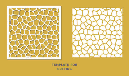 Template for laser cutting, wood carving, paper cut. Square pattern for cutting. Decorative panel vector stencilのイラスト素材