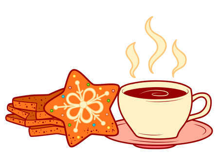 Christmas cartoons clip art. Christmas cookie clipart vector illustrationのイラスト素材