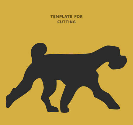 Template for laser cutting, wood carving, paper cut. Terrier Dog silhouettes for cutting. Dog vector stencil.のイラスト素材
