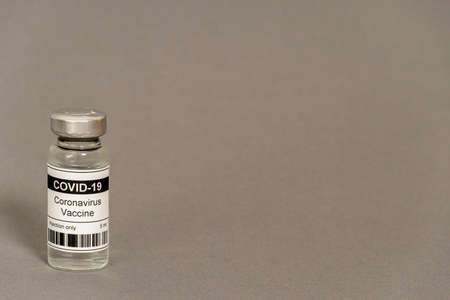Concept. bank vaccine against coronavirus on a gray background. high quality