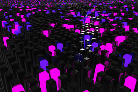 3d technological hologram, science hud interface element. Abstract waving surface from many glowing...