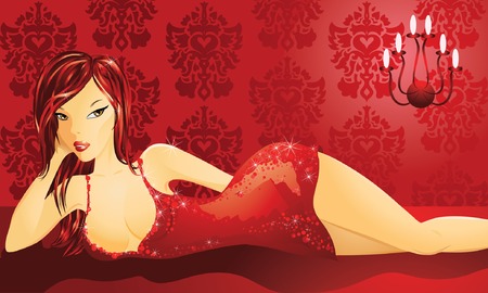 Woman in redのイラスト素材