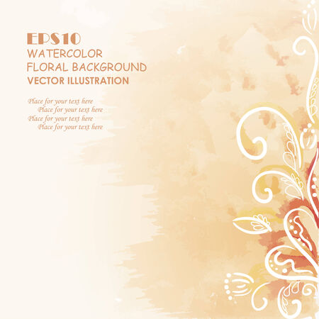 Floral pattern. Vector watercolor background. Grunge floral background.のイラスト素材