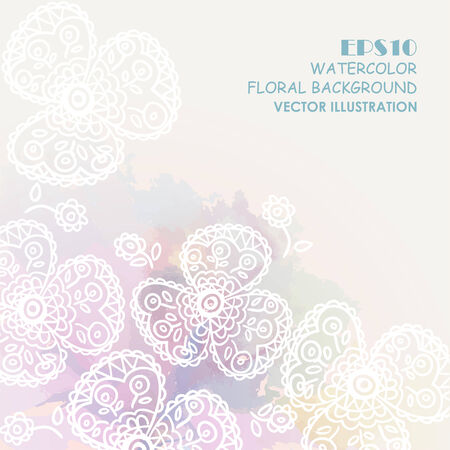 Floral pattern. Vector watercolor background. Grunge floral background.のイラスト素材