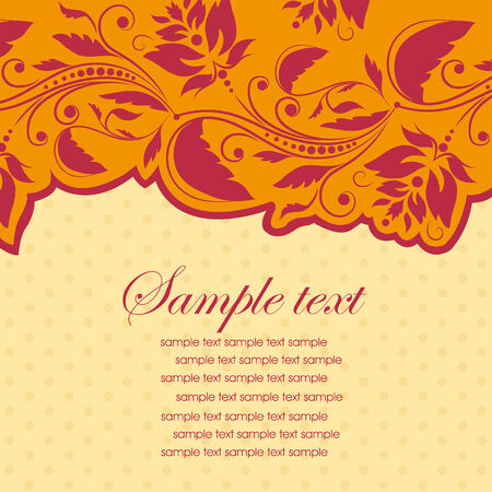 Template frame. Floral invitation background. Vector illustration.のイラスト素材