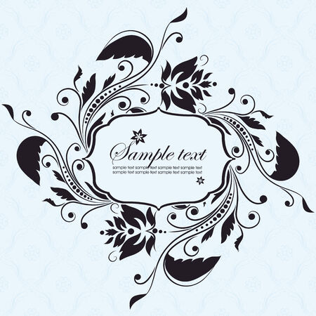 Template frame. Abstract floral background. Vector illustrationのイラスト素材