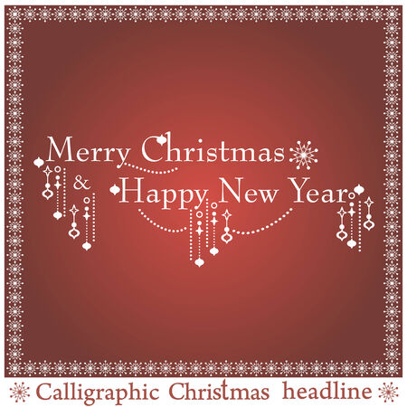 Christmas headlines on red background. Vector illustration.のイラスト素材