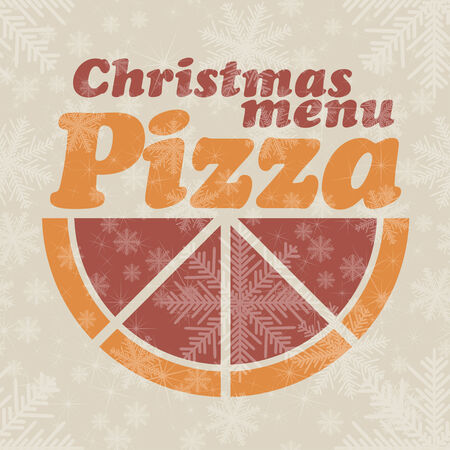 Abstract vector Christmas menu for Pizza backgroundのイラスト素材