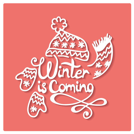 Winter is coming. Christmas frame. Vector illustration.のイラスト素材
