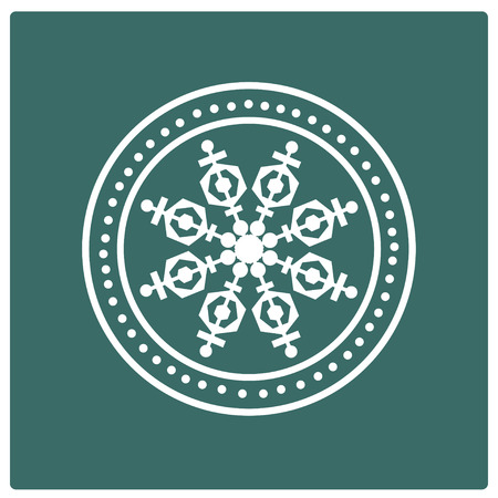 Christmas Stamp of white snowflake. Vector illustration.のイラスト素材