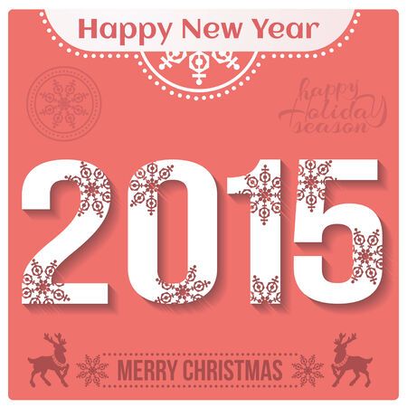 Happy New Year 2015. Christmas Background. Vector illustration.のイラスト素材