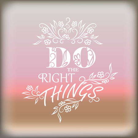 Retro elements for Summer calligraphic designs. Vintage ornaments.  Do the Right things.のイラスト素材