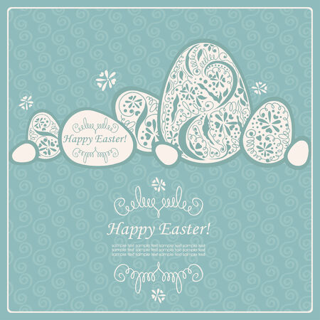 Card with Easter eggs pattern. のイラスト素材