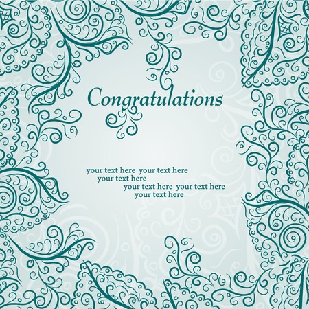 Invitation vintage card with floral elements. Vector illustrationのイラスト素材