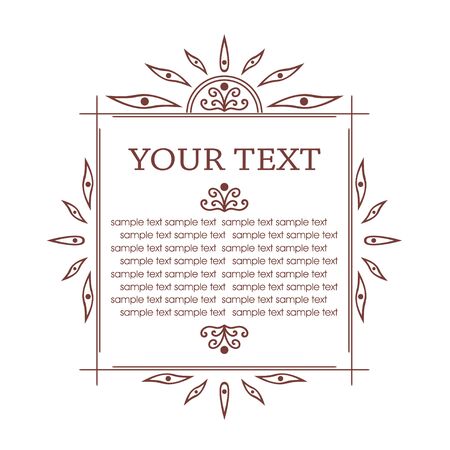 Calligraphic vintage design elements. Vector illustration frameのイラスト素材