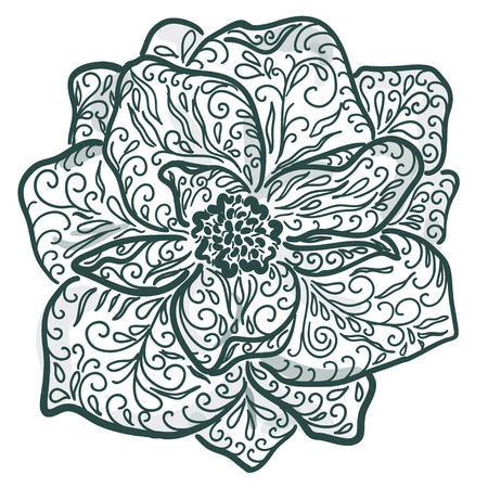 Vintage floral illustration of blooming flowers. Roseのイラスト素材