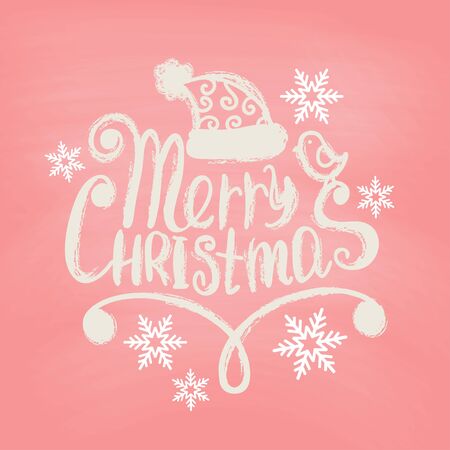Hand Drawn Merry Christmas Decoration Of Calligraphic Design Element, vector illustration.のイラスト素材
