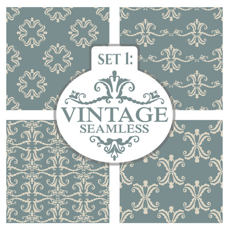 Seamless with vintage floral pattern. Vector illustrationのイラスト素材