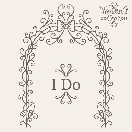 Wedding collection. Altar and I Do. Vector illustrationのイラスト素材