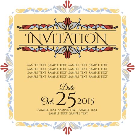 Beautiful Wedding invitation card design. Vector illustration.のイラスト素材