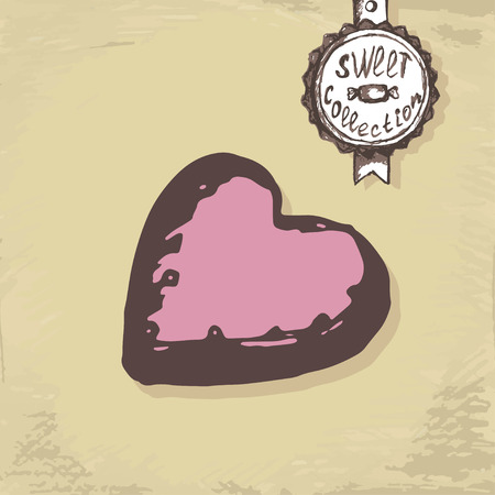 Sweet collection of didderent cakes. Vector illustrationのイラスト素材